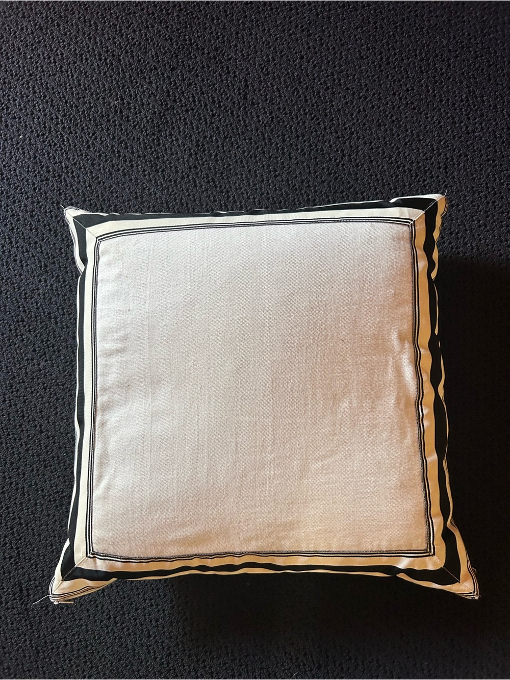 Ralph Lauren Black and White Striped Ribbon Pillow
